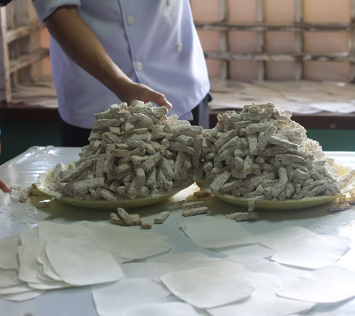 Family making delicacies